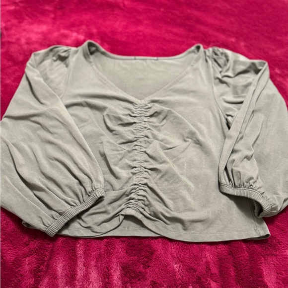 Banana Republic stretch jerseys balloon sleeve cropped tops- L - Picture 6 of 8